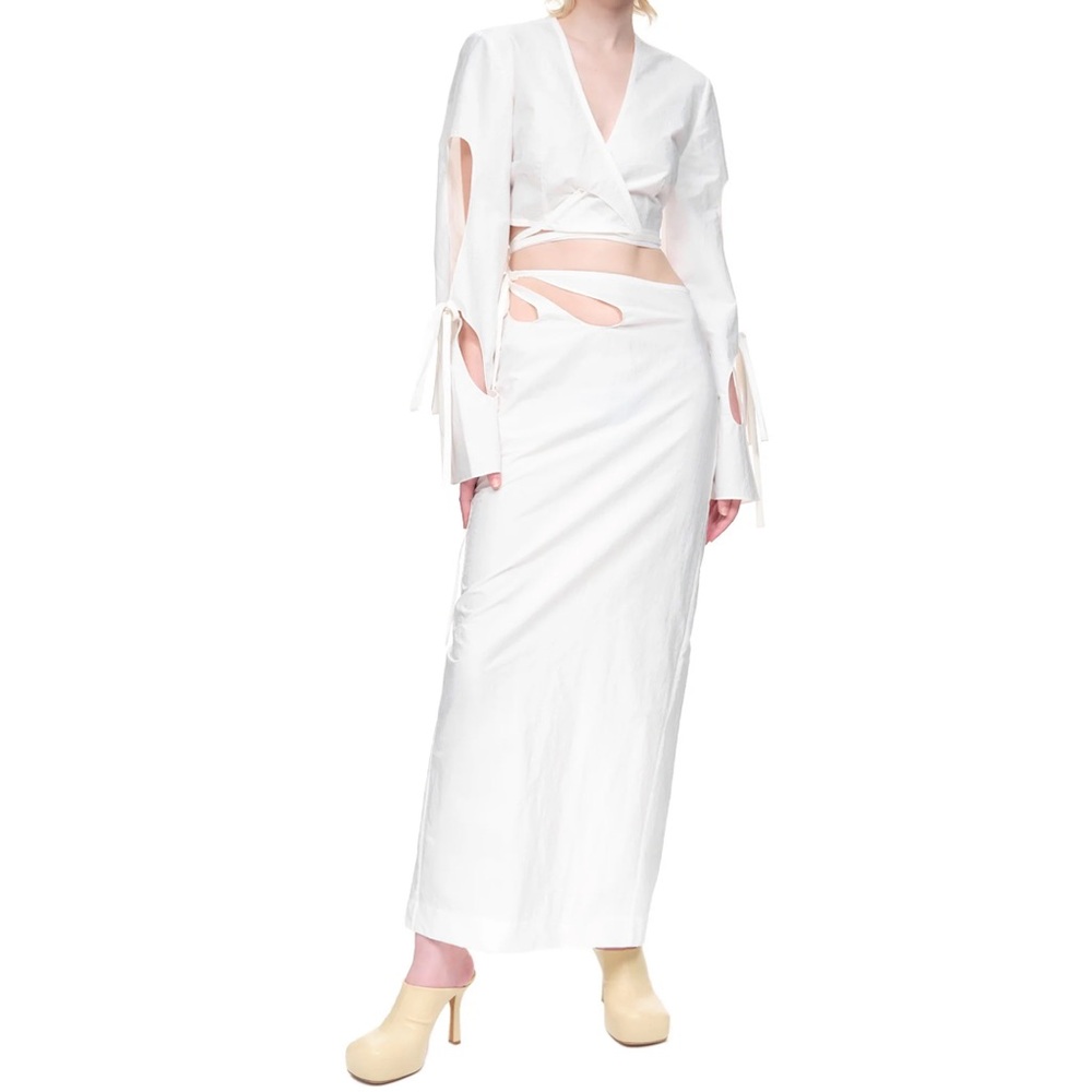 CHRISTOPHER ESBER DUAL ANGLAISE CUTOUT SKIRT new with tags